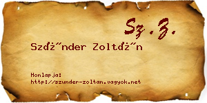Szünder Zoltán névjegykártya