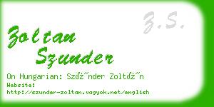 zoltan szunder business card